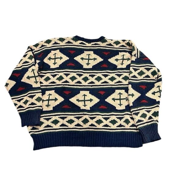 Structure vintage multi color cotton blend 90s sweater size large - Picture 2 of 7